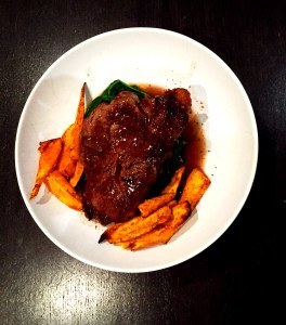 Fillet steak chilli sweet potatoes 